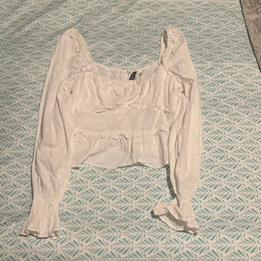 White Long-sleeve Blouse